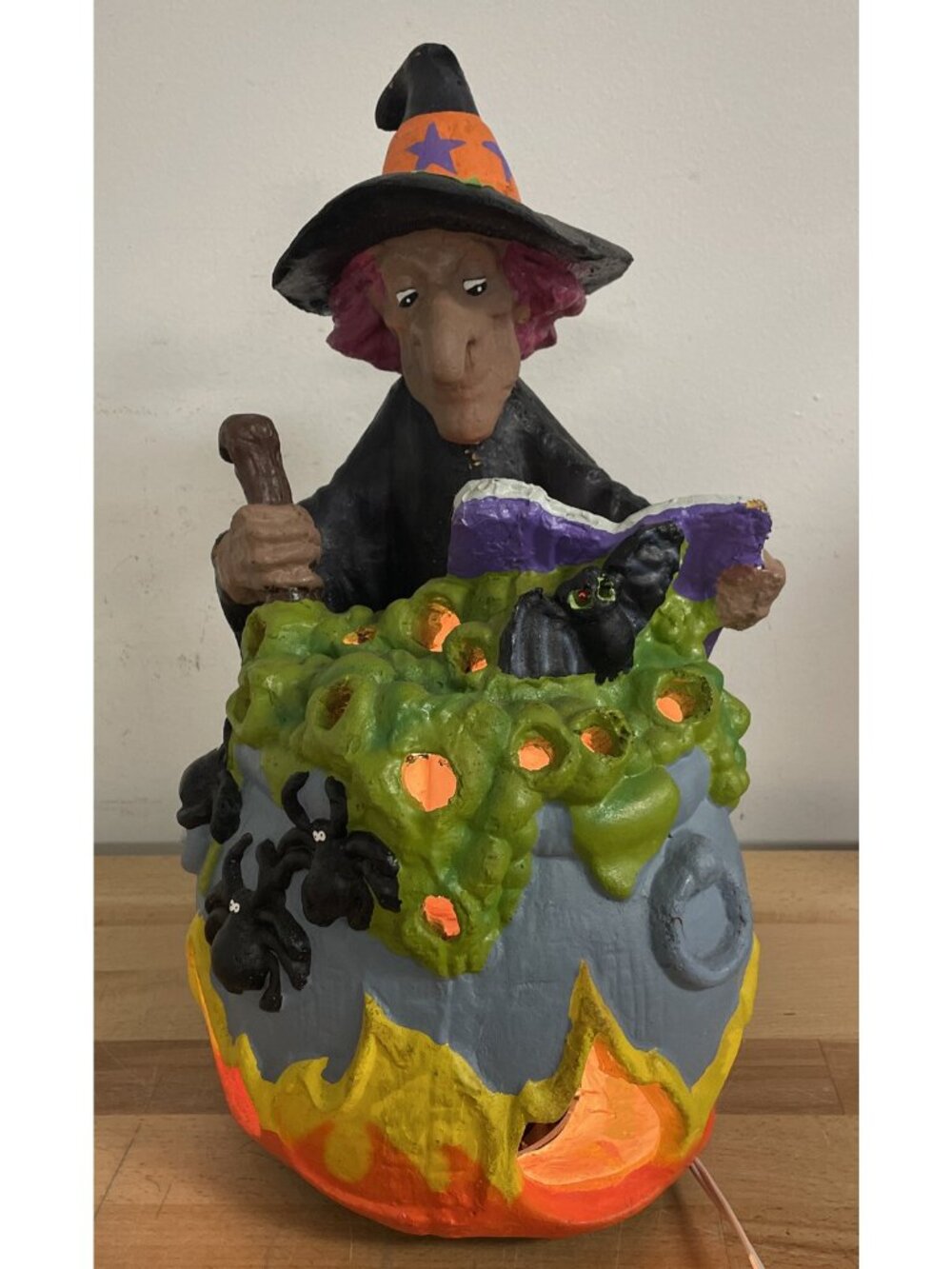 Matrix Witch 1996 Halloween Foam Blow Mold Vintage Light Up Decoration Works